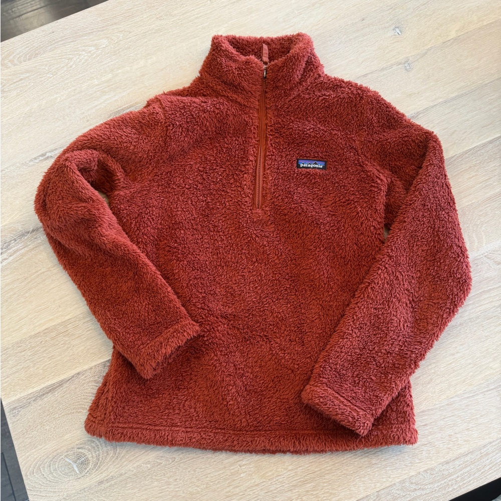 Patagonia Deep Rust Sherpa Half-Zip Pullover
